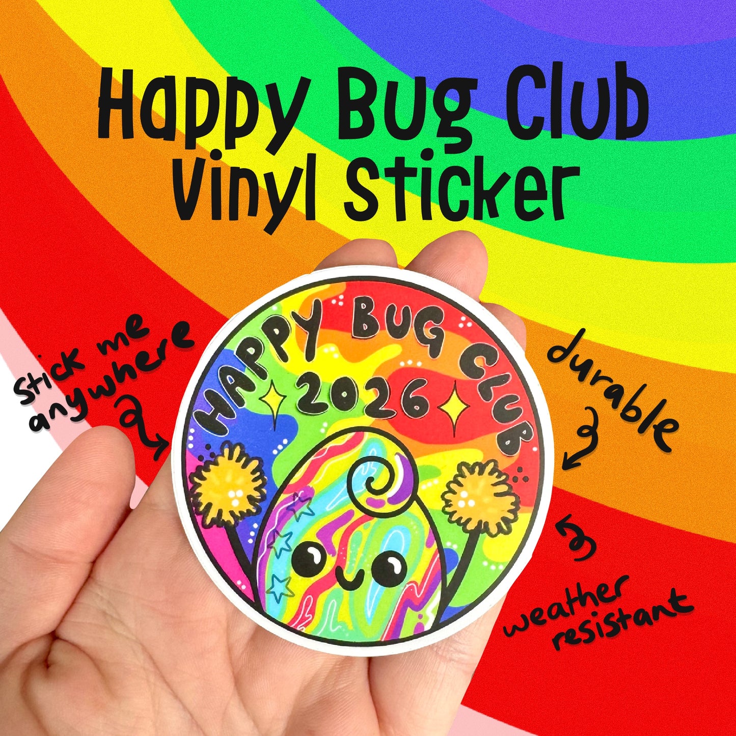 Happy Bug Club 2026 Vinyl Sticker