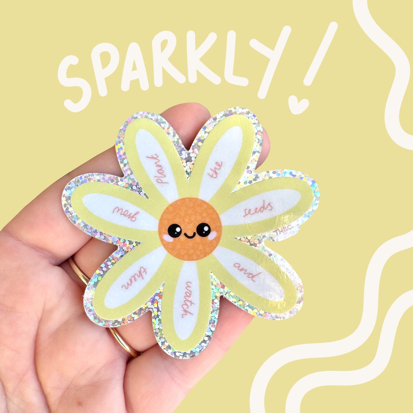Holo glitter flower Vinyl Sticker