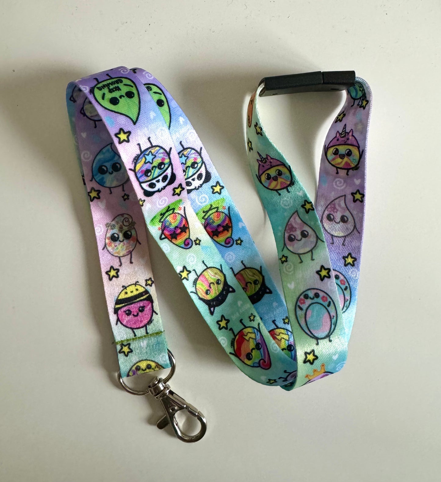 Pastel Happy Bug Lanyard