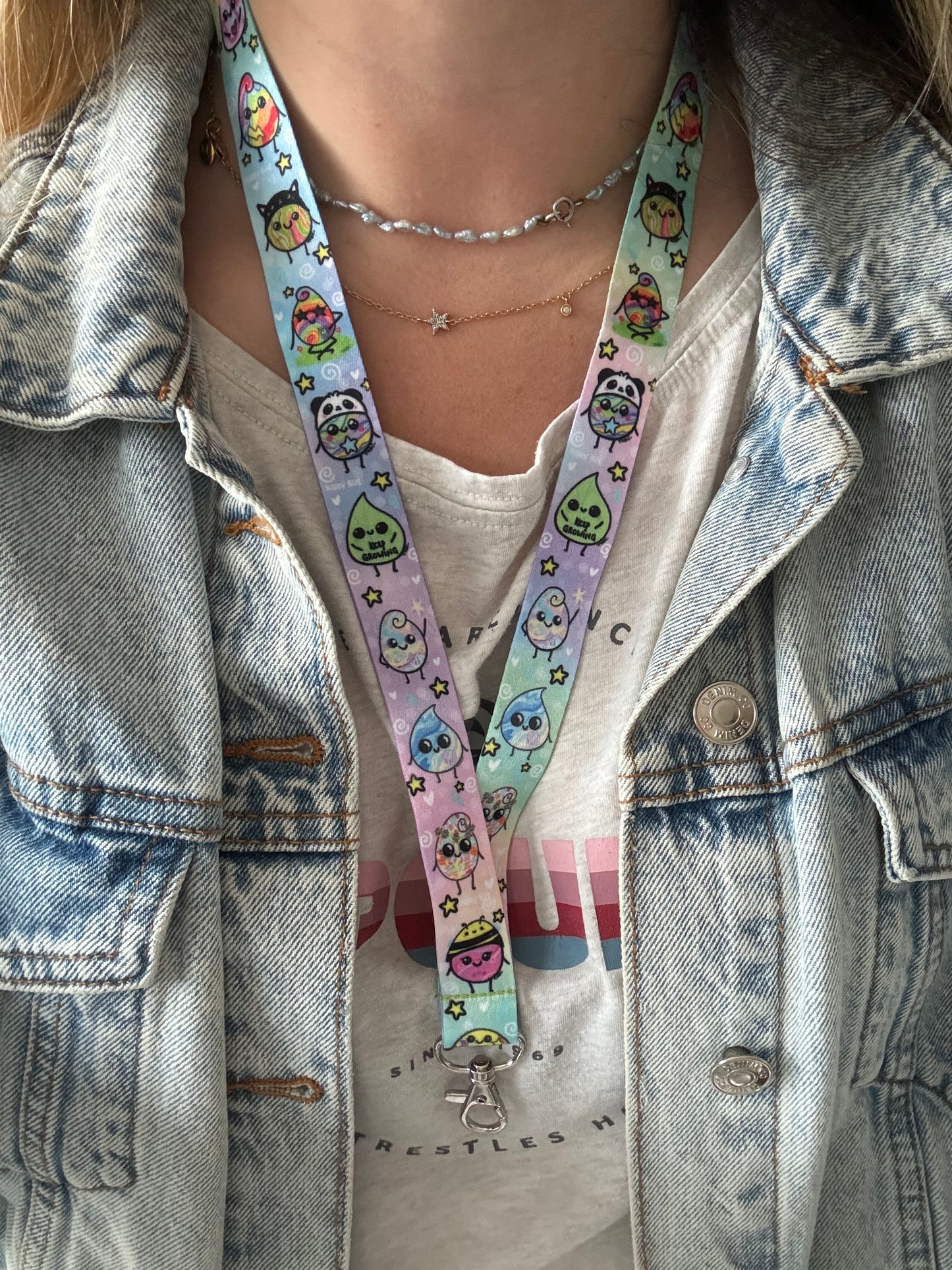 Pastel Happy Bug Lanyard
