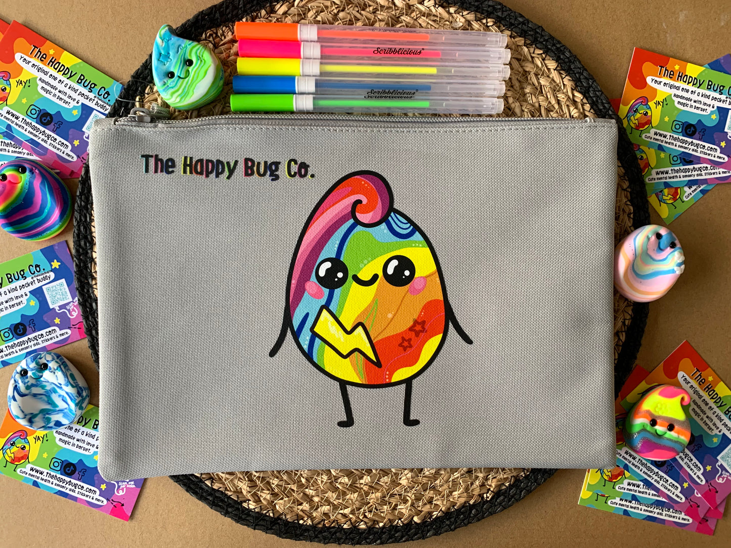 Grey Large Pouch - Choose your character