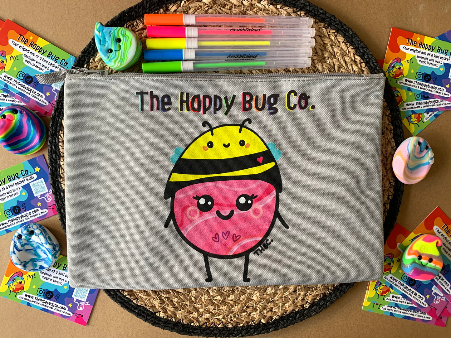 Grey Large Pouch - Choose your character