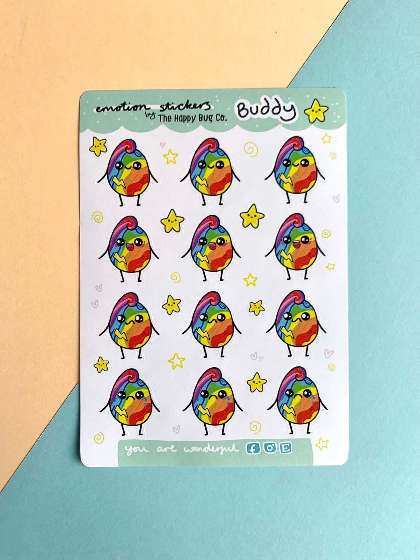 Emotion sticker sheet SET OF 4 (paper)