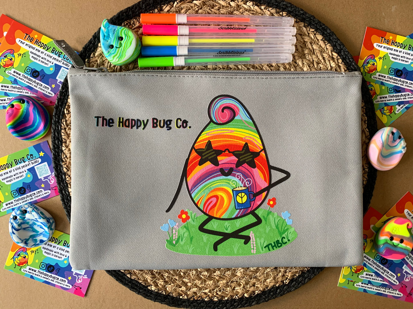 Grey Large Pouch - Choose your character
