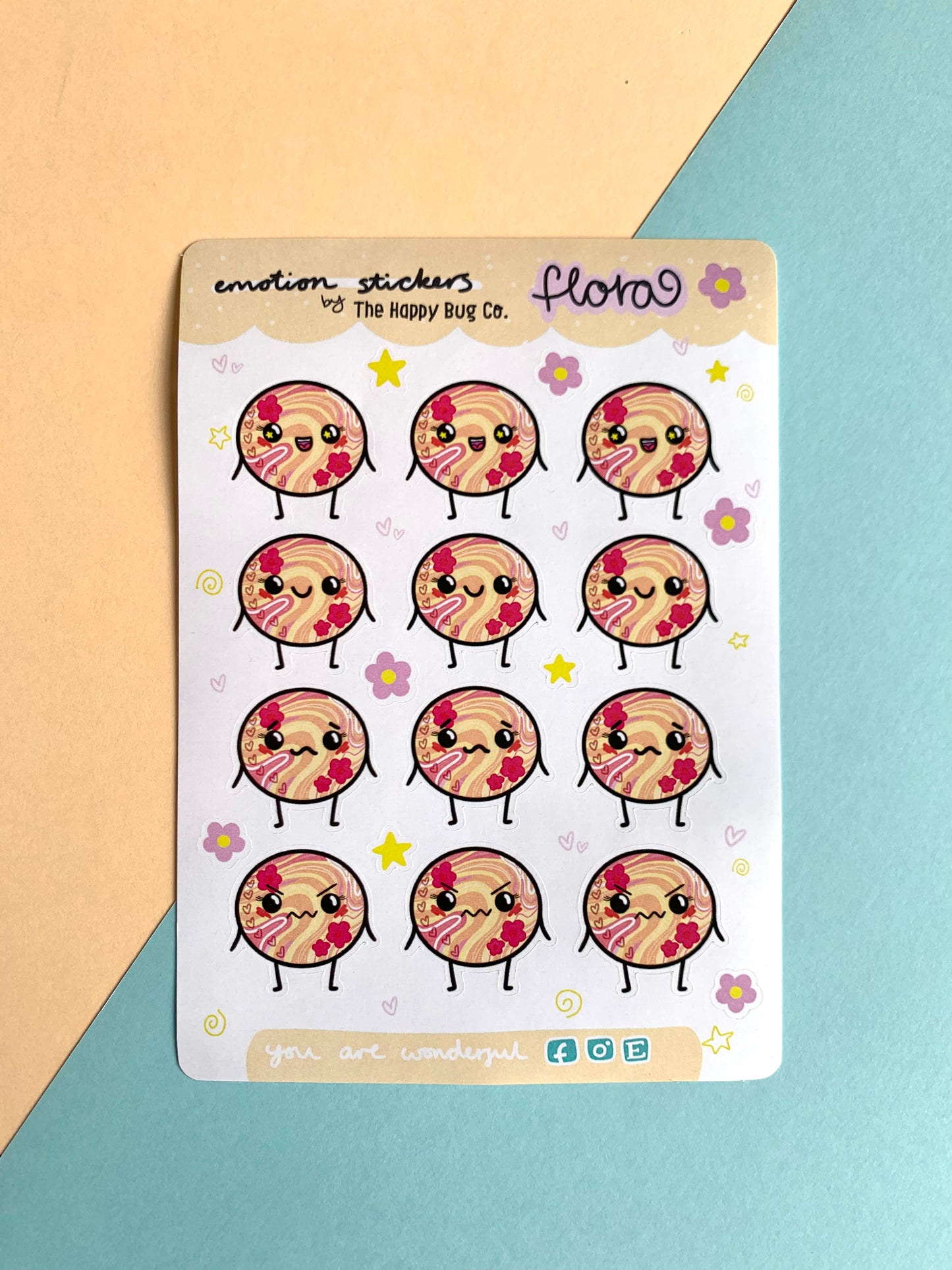 Emotion sticker sheet SET OF 4 (paper)