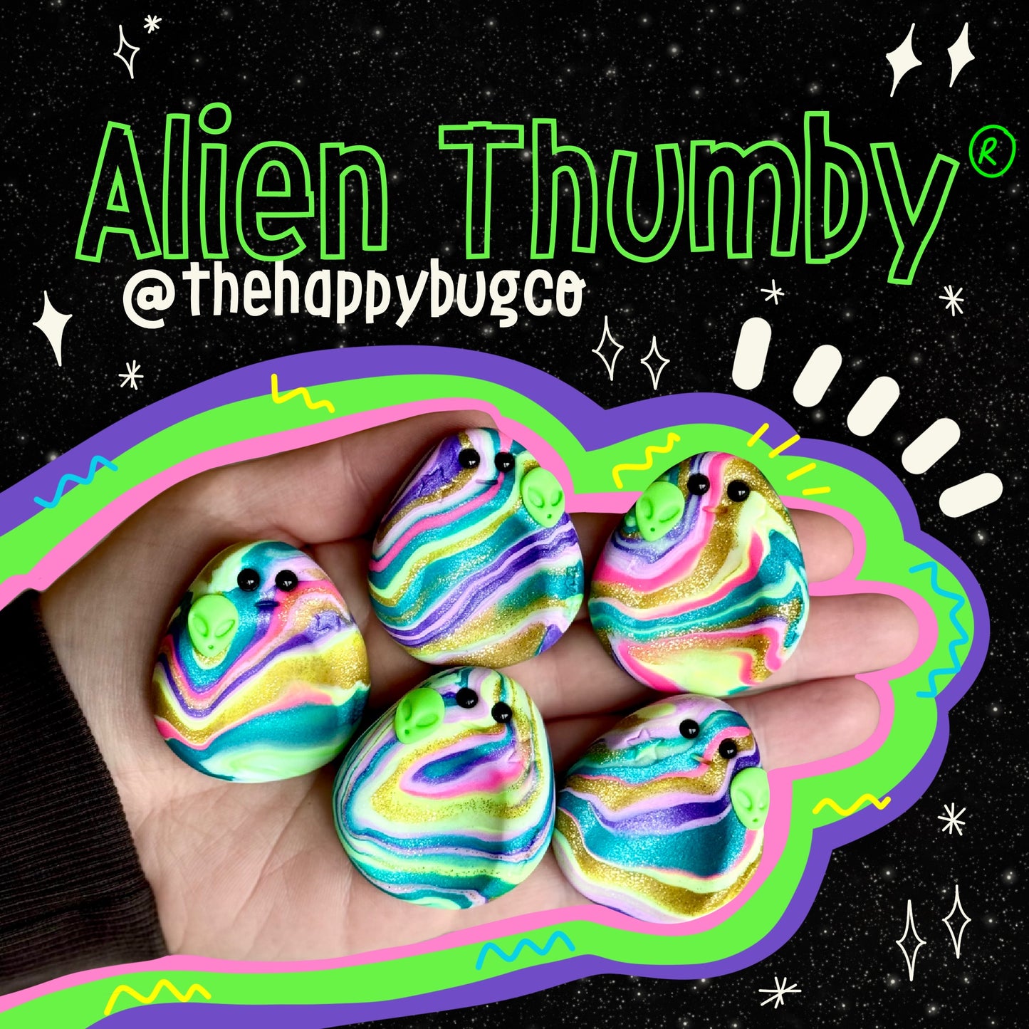 Alien Thumby (glow in the dark details)