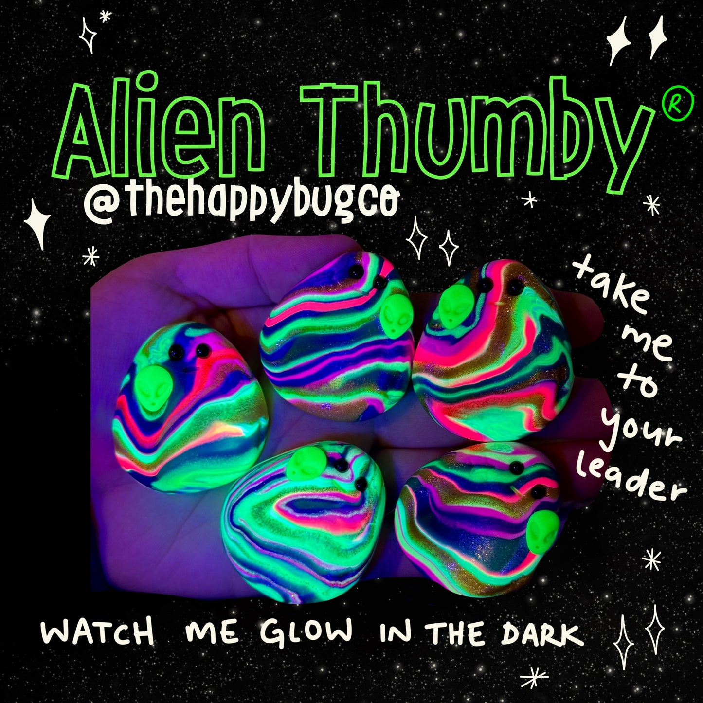 Alien Thumby (glow in the dark details)