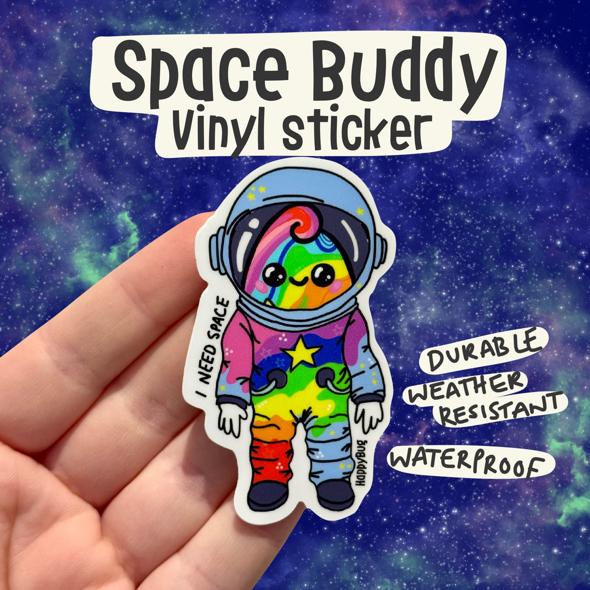 Space Buddy Vinyl Sticker – thehappybugco