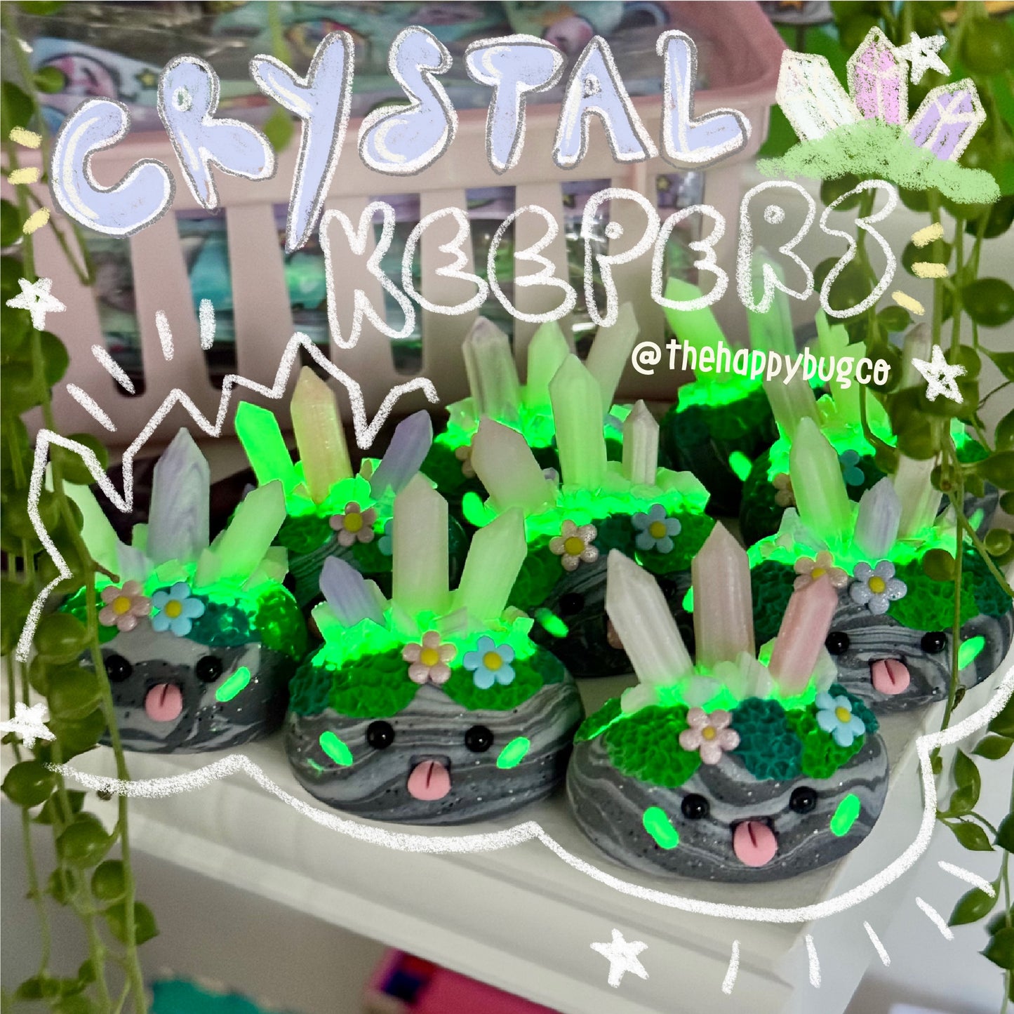 Crystal Keeper Desk Bug (glow in the dark)