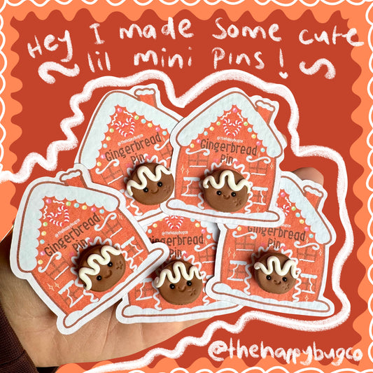 Gingerbread Mini Clay Pin