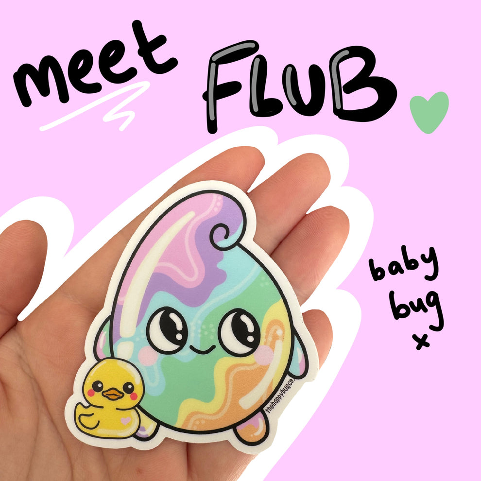 Flub baby bug Vinyl Sticker – thehappybugco