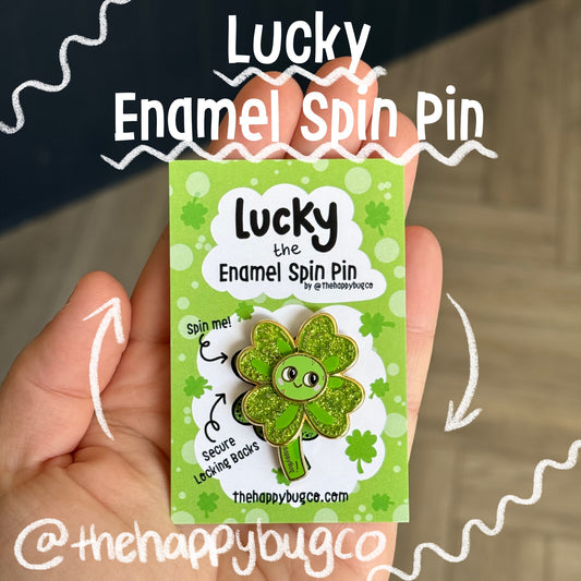Lucky the Enamel Spin Pin
