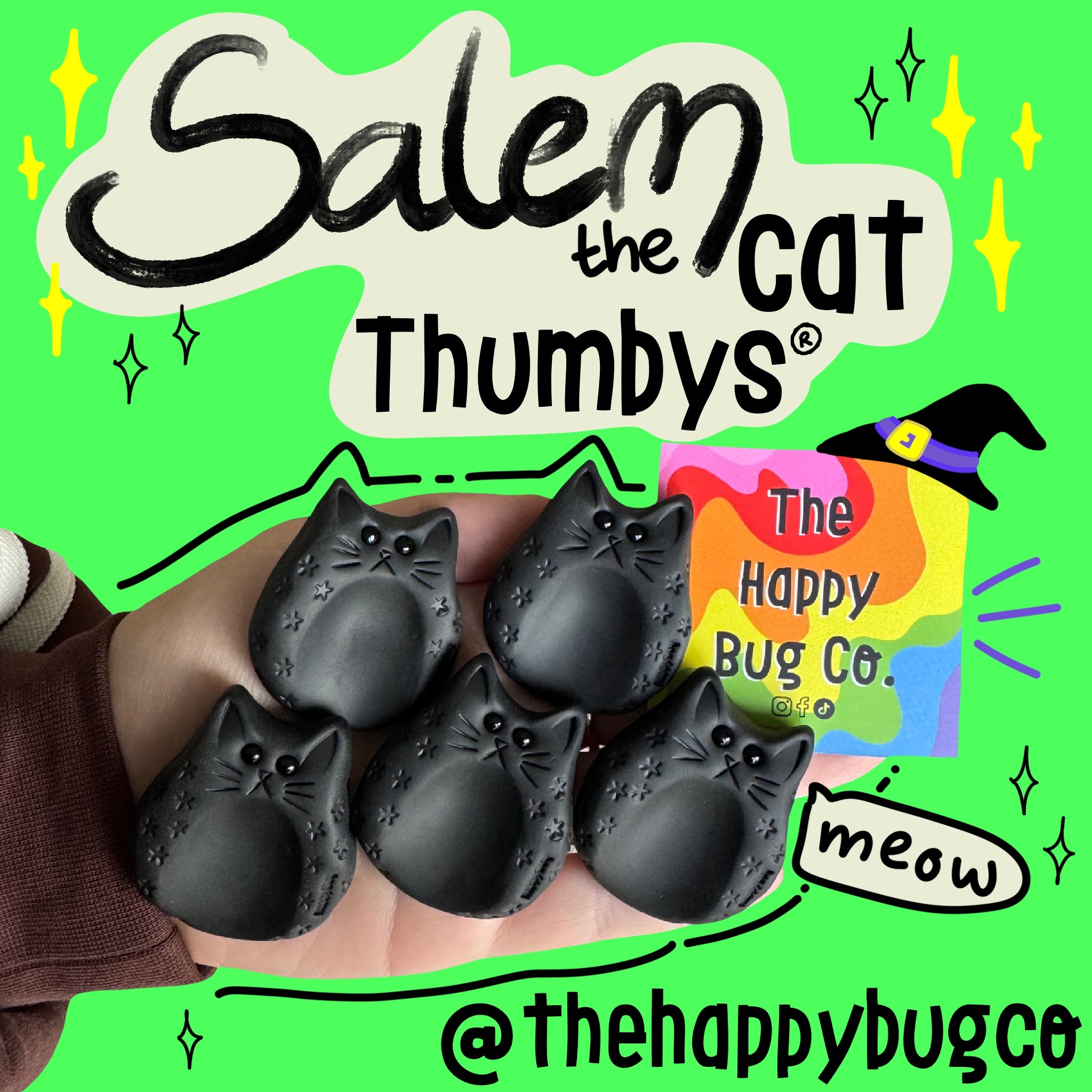 Salem the Cat Thumby – thehappybugco