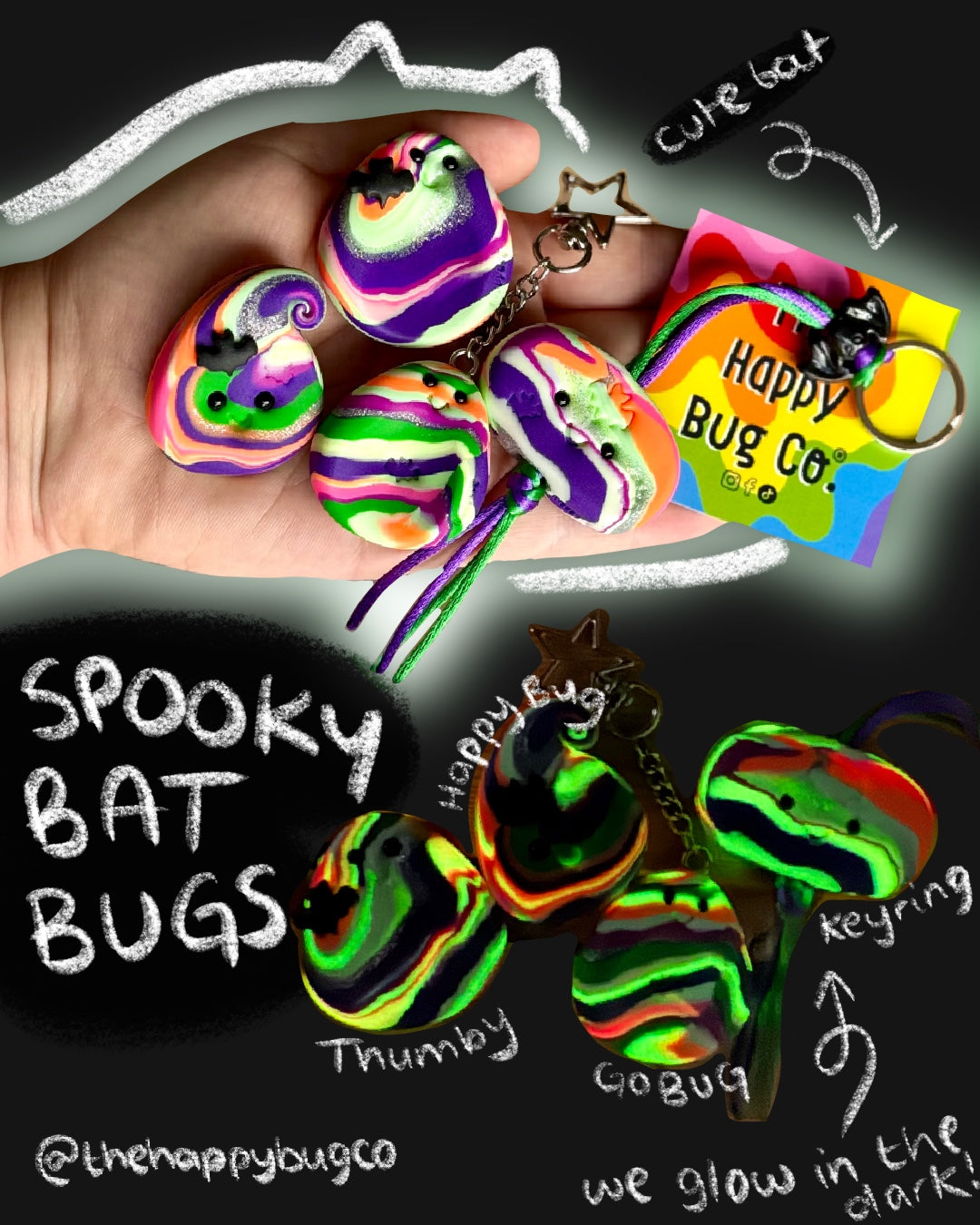 Spooky Bat Bugs (glow in the dark) Choose Bug Type